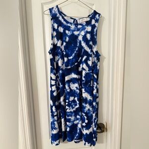 Liberty Blue and White Tie-Dye Dress NWOT
